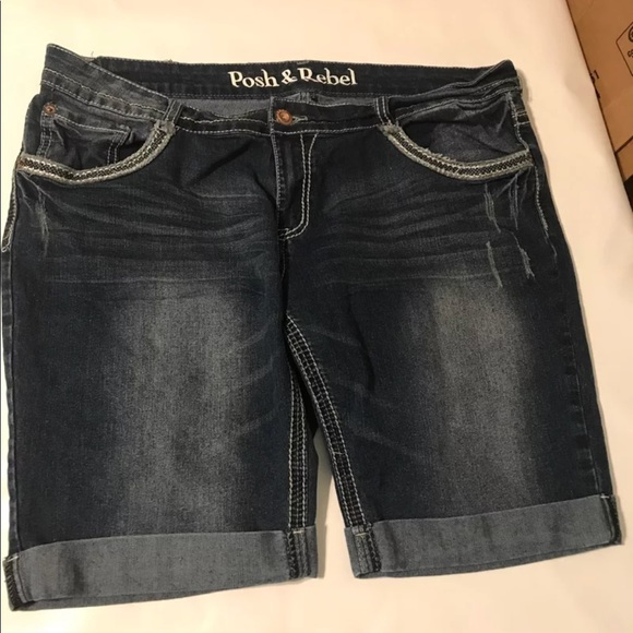 Posh & Rebel Pants - Posh & Rebel Distressed Jean Shorts 18